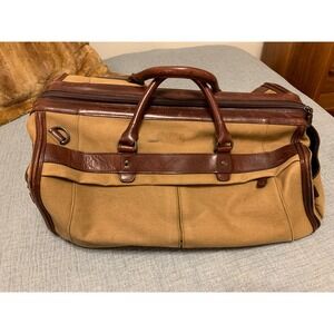 Ellington Canvas & Leather Duffle Bag Travel Weekender Luggage Tan Brown